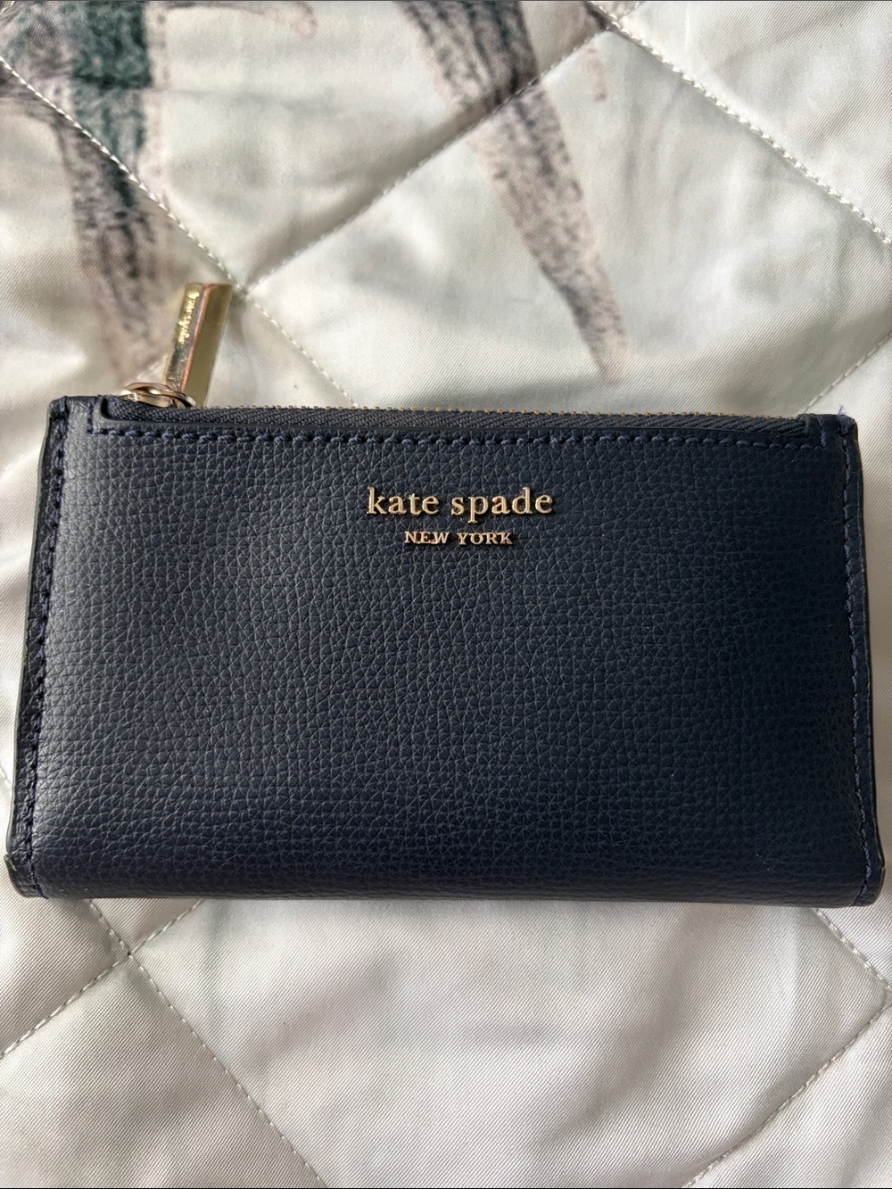 kate spade Navy Zip Card Wallet